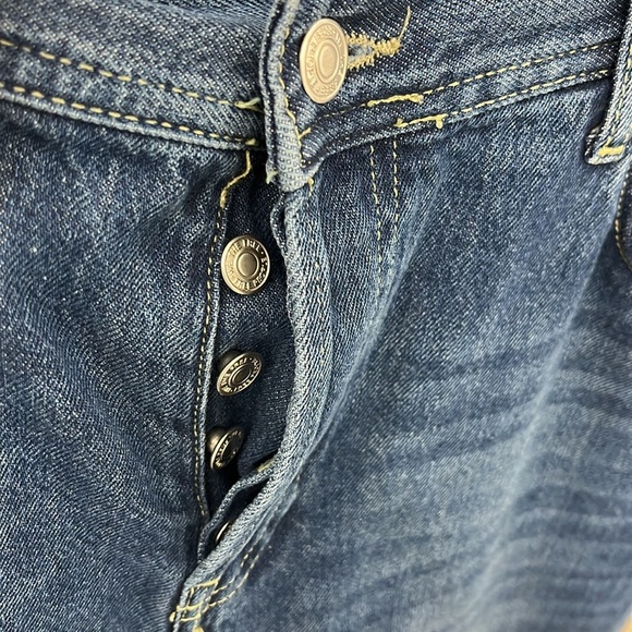 We The Free Free People Raw Edge Frayed Distressed Straight Jeans Size 29 - Picture 5 of 7